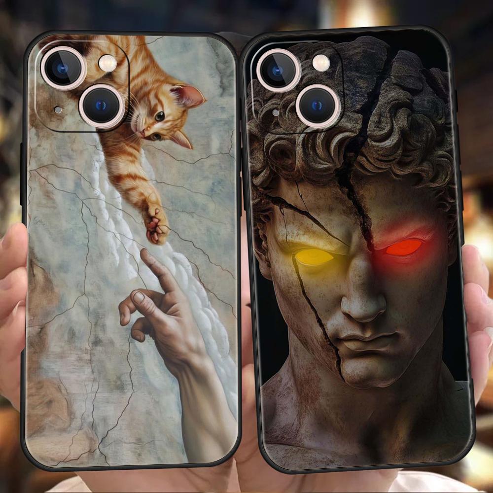 Чехол для телефона для iPhone 17 16 15 14 13 12 Pro Max 11 Pro Max 17 AIR Plus Ударопрочный Мягкий ТПУ Модный Древнегреческие Статуи