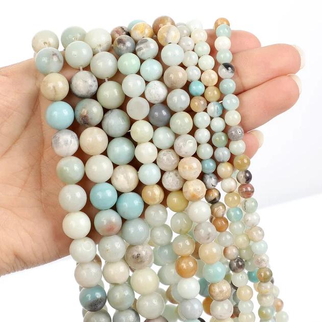 30pcs Natural Stone Beads Tiger Eye Agate Turquoise Rose Quartz Lapis Jade Opal Round Loose Beads for Jewelry Making DIY Bracelet 6mm