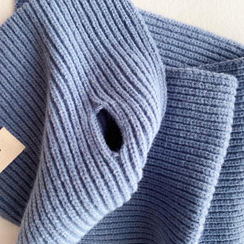 Scarf Designer Niche Macaron Candy Solid Color Cross Wool Fashion Ins Knitted Scarf