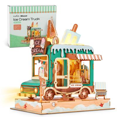 FUNPOLA 3D Puzzle 3D Puzzle Деревянный пазл DIY Миниатюрный набор для творчества со светодиодной подсветкой Украшение для дома своими руками Развивающие игрушки для детей и взрослых с