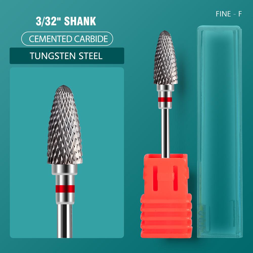 5 In 1 Carbide Tungsten Nail Bit Dual Rotation Volcano/Tornado Milling Cutters Fast Remove Acrylic Hard Gel ManucureTools