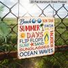 2D Flat - 1pc Vintage Aluminum Metal Sign, Outdoor Wall Decoration, Retro Tin Sign Style, Summer Beach Text Decor, "Summer Time", Home Wall Plaque