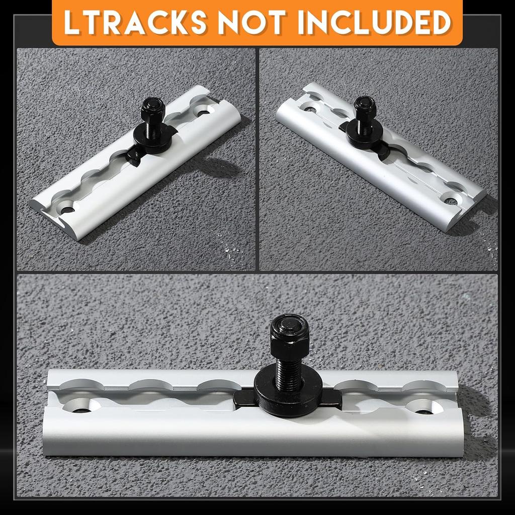 Therwen 10 Pcs L Track Double Lug Threaded Stud Nut Fitting Tie Down Bearing 5500 LBS Using With L Track Rail To Create Heavy Duty Bolt Down Anchor