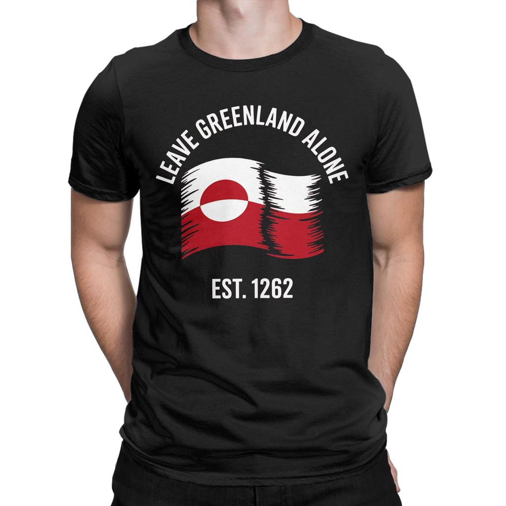 Leave Greenland Alone Distressed Greenland Flag Protest Mens T Shirt Tee Shirt Short Sleeve O Neck TShirt 100 Cotton Clothes