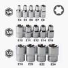 Flower Socket Female E Torx Socket Set with Case Drive E4-E24 External Torque Star Socket Kit, 14Pcs Spare Parts and Accessories