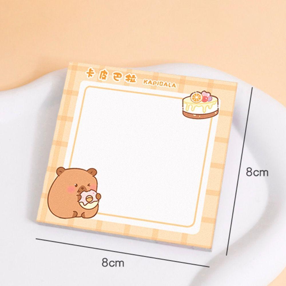 Самоклеящийся блокнот для заметок с капибарой N раз Бумага для сообщений Многофункциональная липкая заметка с капибарой Офис