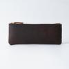 Unisex Genuine Leather Zipper Pencil Case - Handmade Retro Cowhide Stationery Box