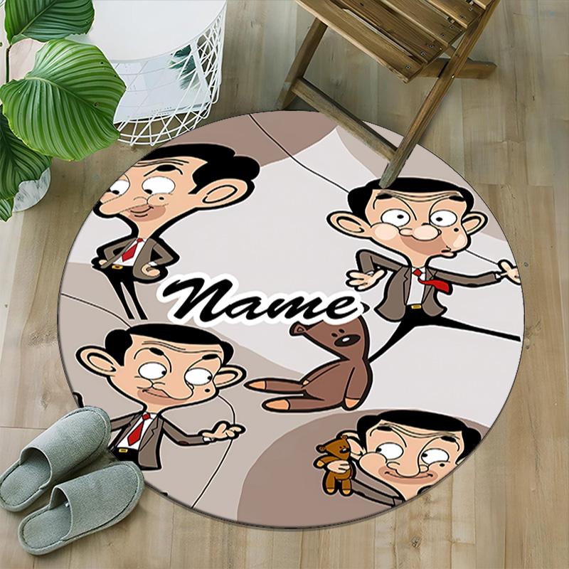 Customizable M-Mr Bean1 Round Non-Slip Carpet - Ideal for Garden, Picnic, Office, Perfect for Decoration, Suitable For All Seasons
