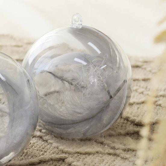Yousheng Clear Fillable Ball Ornaments Plastic Transparent Shatterproof Hanging Ball Decoration for DIY Crafts Christmas Wedding Decor