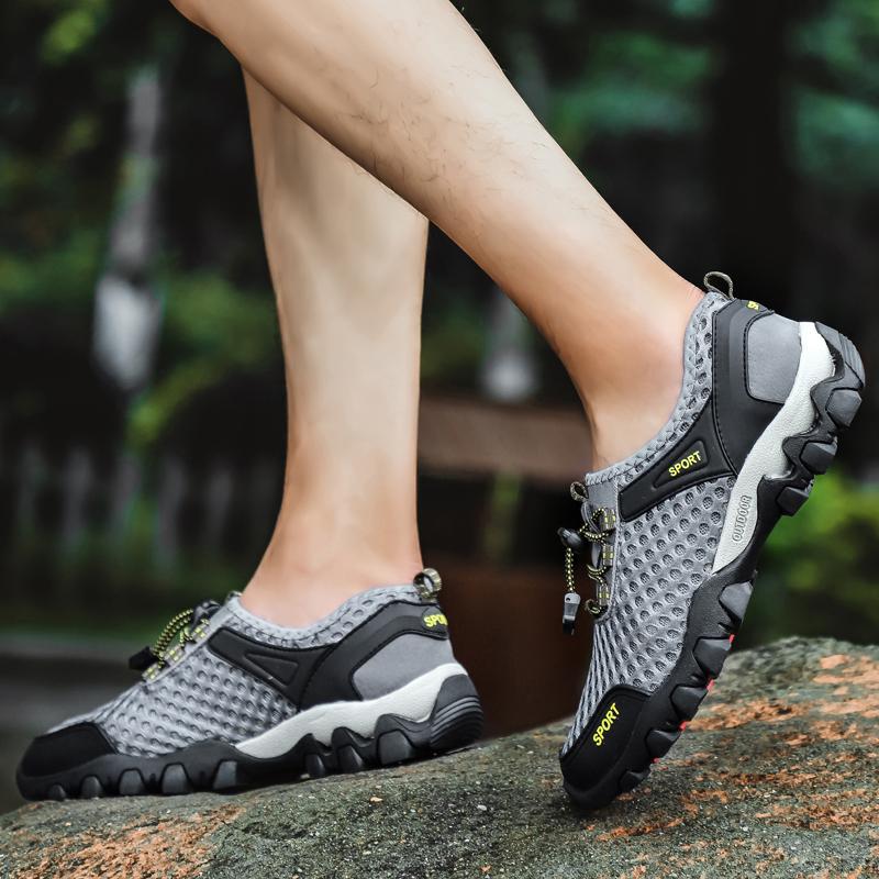 Мужская повседневная обувь, летняя уличная противоскользящая обувь с дышащей сеткой 38-45