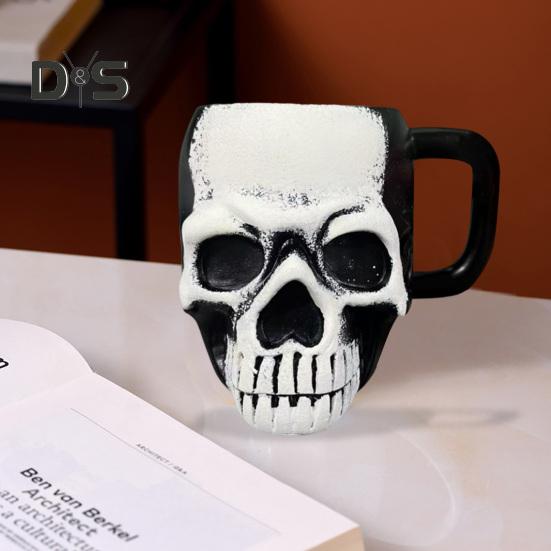 Кружка в виде черепа, кружка для питья викингов, пивная кружка из смолы, кофейная чашка для чая, украшение на Хэллоуин, барная посуда, аксессуары для вечеринок
