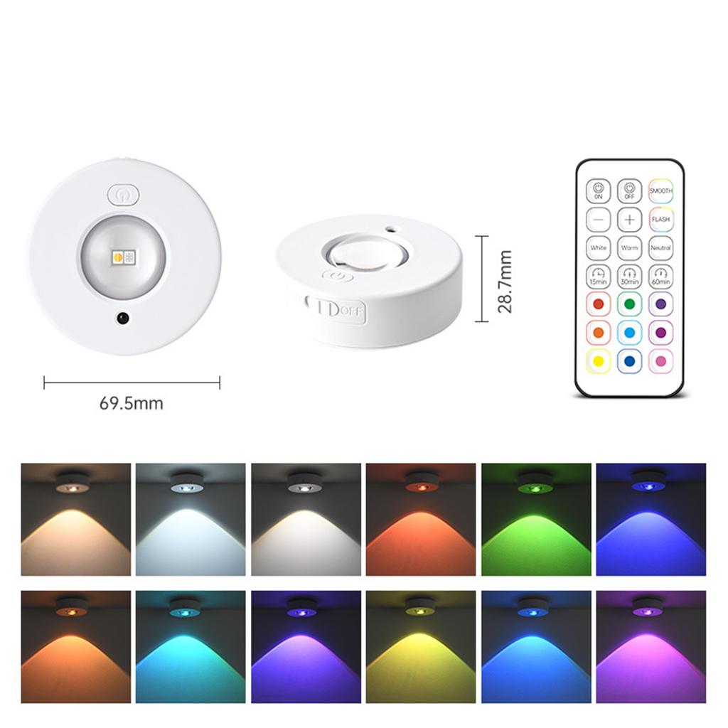 Rechargeable LED Cabinet Light Magnetic Wine Cabinet Wardrobe Light Remote Control RGB Ice Ball Light Free Wiring Big Cat Eye Light