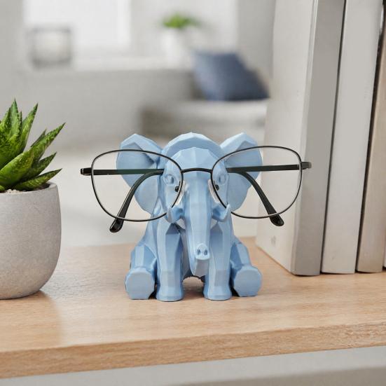 Bedroom Decorative Piece Elephant Shape Glasses Frame, 3D Printed Hand Carved Living Room Ornament Holder, for Home Office Desk Intricately Decor
