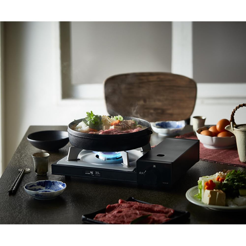 Газовая кассетная плита Iwatani Кассетная плита из легированной стали Miyabi Plus Black CB-WA-35F