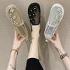 Lace Mesh Crystal Floral Loafers Shoes Women Breathable Summer Walking Shoes Woman Fashion Ballet Flats