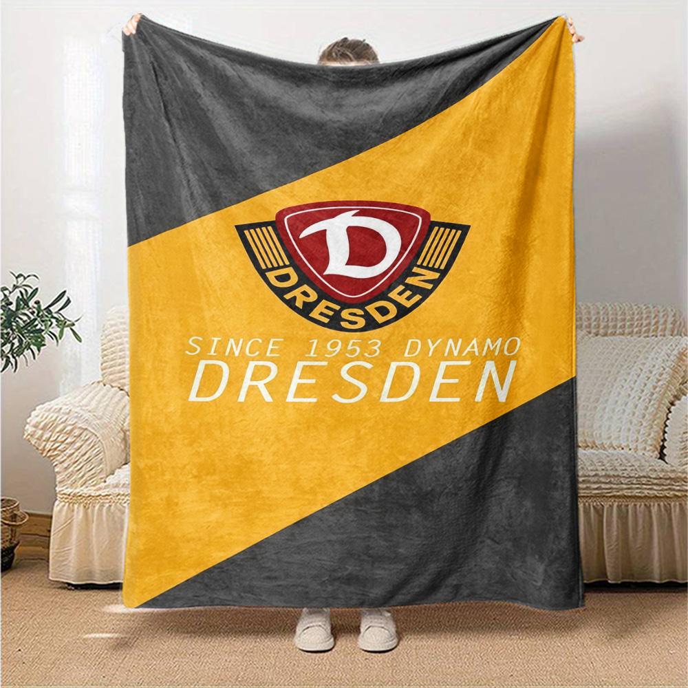 Dynamo Dresden Football Club Logo Print Fleece Blanket Soft Warm Throw Blanket Sofa Couch Bed Home Decor For Sports Fans