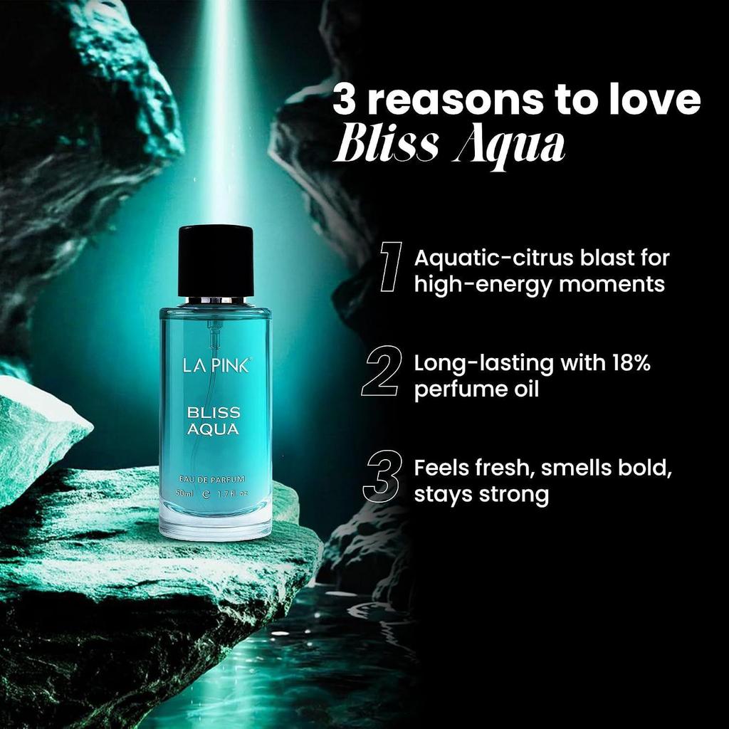 La Pink Bliss Aqua EDP Парфюм для Женщин и Мужчин | Цитрусовые, Ароматические, Древесные и Амбровые Ноты | Стойкий Унисекс Люксовый Аромат