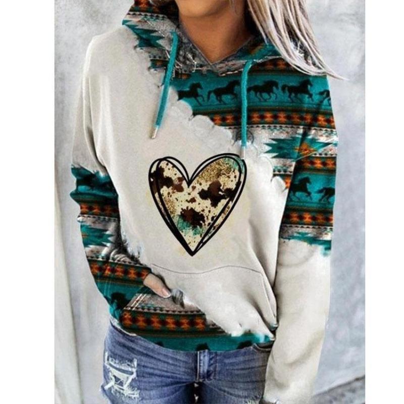 Autumn Thin Long Sleeve Plus Size Hoodies for Women Winter Vintage Ethnic Style Printed Hoodie Women Jackets Loose Warm Outerwears Sweatshirt 24666