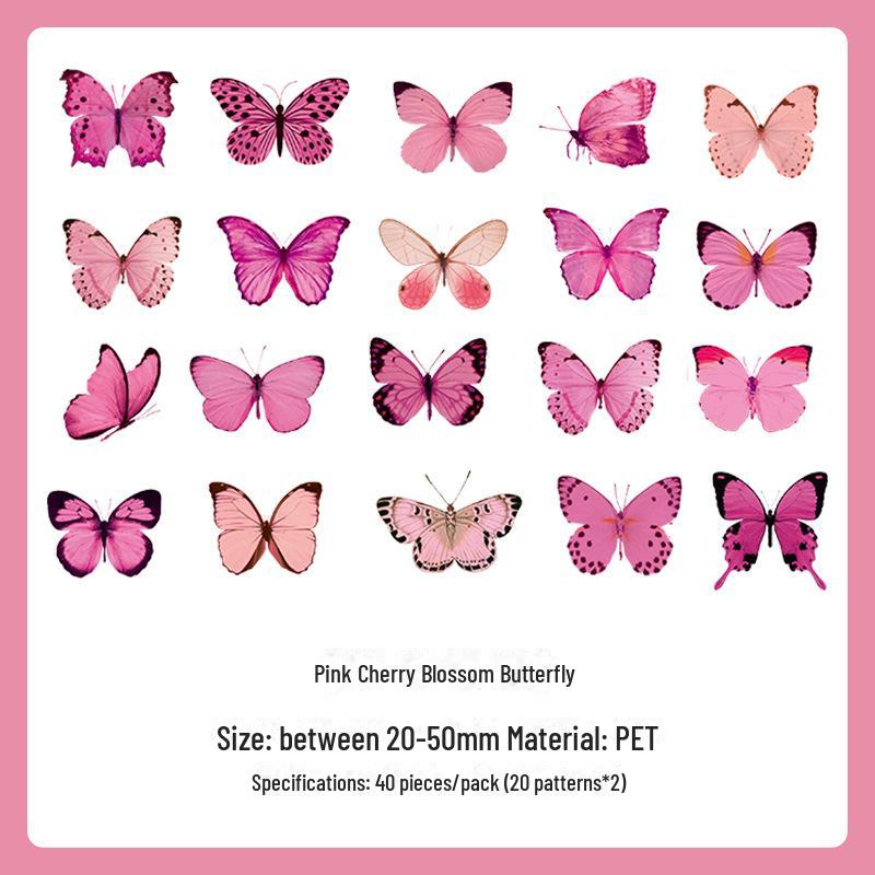 Японские ретро милые мультяшные наклейки с бабочками для украшения дневника своими руками