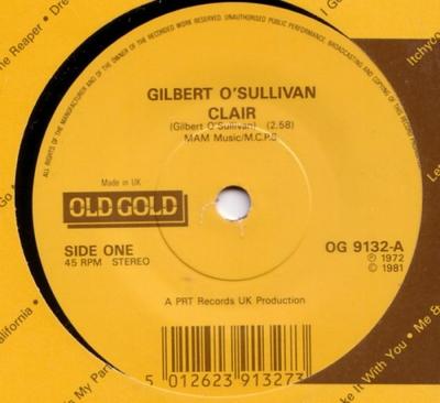 Пластинка 7 дюймов GILBERT O'SULLIVAN - Clair OG9132 Old Gold UK Pop Б/у
