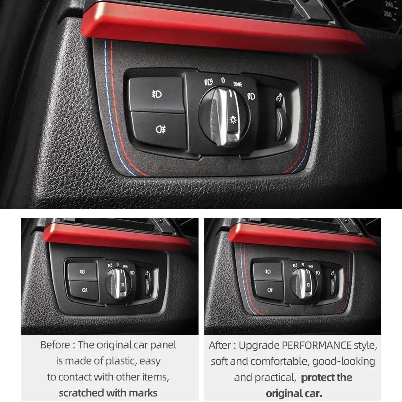 Для BMW F30 F32 F34 Серии 3 2013-2019 Из Алькантары Ручка Переключателя Фары Накладки Стикеры Аксессуары для Тюнинга Салона Автомобиля