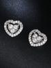 Emmaya-Heart CZ Stud Earrings for Women, Cute Zirconia Band, Marriage Statement, Wedding Party Jewelry, Fashion