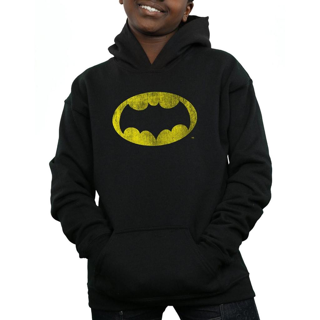DC Comics Boys Batman TV Series Distressed Logo Hoodie
