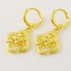 Fashion 24k Gold Plated Earrings Flower Simple Earrings for Women Wedding Charm Jewelry Gifts