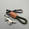 Motorcycle Decoration Accessories and Car Keychain Single Leather Woven Rope Metal Keychain Handbag Pendant Small Gift