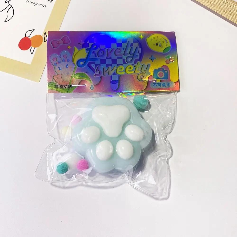 Игрушки Дети Детские Мини Игрушка-Сжималка Кошачья Лапка Силиконовая Зажималка Игрушка-Антистресс Плюшевая TPR Игрушка-Погремушка Сенсорная Для Взрослых Подарок