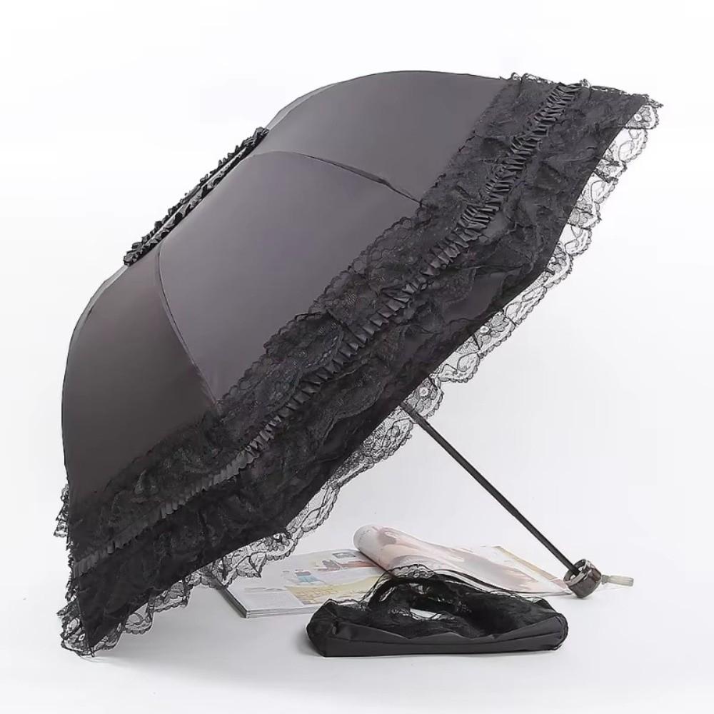 Lolita Lace Sun Umbrella Anti-UV Protection Princess Female Parasol Vintage Folding Umbrella