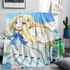 1PC Shield Hero Print Flannel Blanket, High quality Comfortable for All Seasons, Home Decor, Warmth and Comfort, Perfect for Christmas Gifts