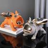 French Bulldog Figurine Key Storage Tray Big Mouth Sunglasses Dog Resin Statue Jewelry Trinket Keys Container Box Animal Desktop Decoration Ornament