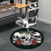 1pc Skull Roses Design Office Round Rug, Non-slip, Soft and Durable Office Rug for Interior Decoration, Perfect for Office, Beautiful Decoration yy260