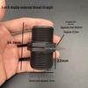 PVC Black Double-Threaded Straight Adapter, 1/2" to 3/4" - Dual External Threads Nipple Connector