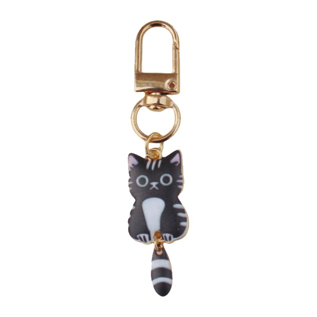 Stylish Alloy Cat Keychain With Durable Metal Pendant Printed Cat Keychain For Backpack Zipper Or Gift Giving