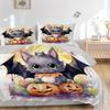 3pcs Lovely Halloween Bat Bedding Set - 1 Soft Quilt Cover + 2 Pillowcases, Machine Washable - Suitable for All Seasons, Perfect Gift for Family