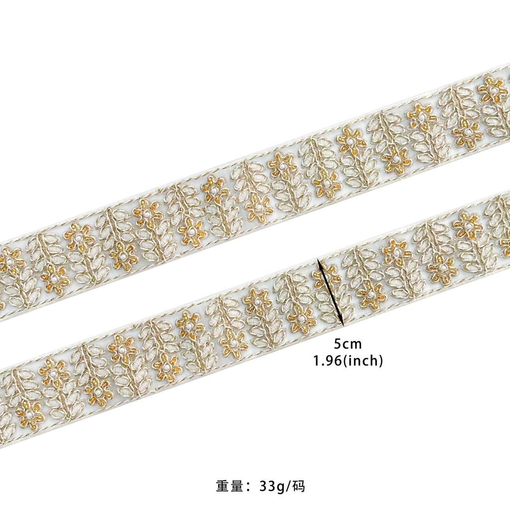 Exquisite 5Cm Car Strand Line Decoration Beads Embroidery Lace Clothing Window Decoration Luggage Belt Accessories Lace Accessories