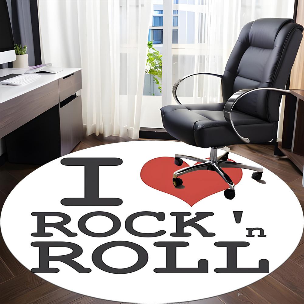 1 шт. Коврик-сиденье I Love Rock 'n Roll для офиса, для помещений, нескользящий, из полиэфирного волокна, машинная стирка, прочная конструкция yy251205101