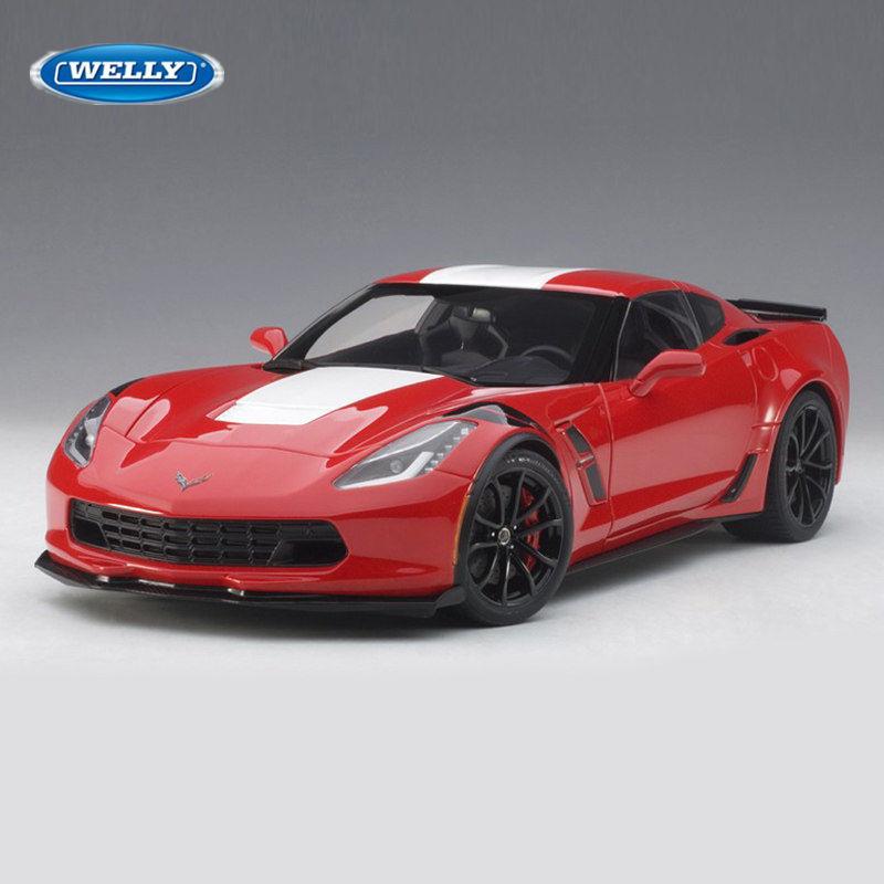 Welly 1/24 Chevrolet Corvette Z06 2017 Сплав Спортивный Автомобиль Модель Литье под Давлением Гоночный Автомобиль Модель Симуляция Коллекция Детские Игрушки Подарок