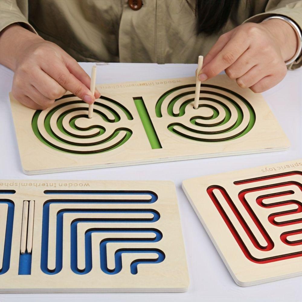 Hand Brain Coordination Brain Training Toys Trajectory Control Wooden Learning Toy Kids Toy