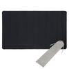 Mini2x TCG Rubber Playmat Magic Mat for Card Games and PC Games Battlefield Half 35x60cm with Storage Bag and Case Card Supplies Black/Plain