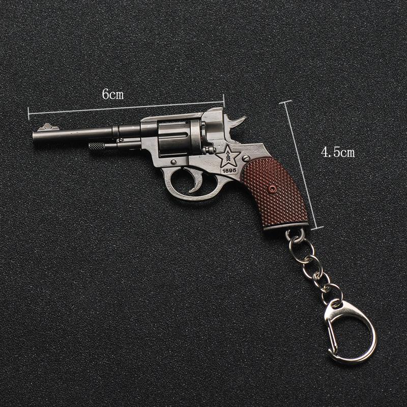Cool Game Pistol Shape Keychain Metal P92 R45 R1895 Model Toy Key Ring Gift