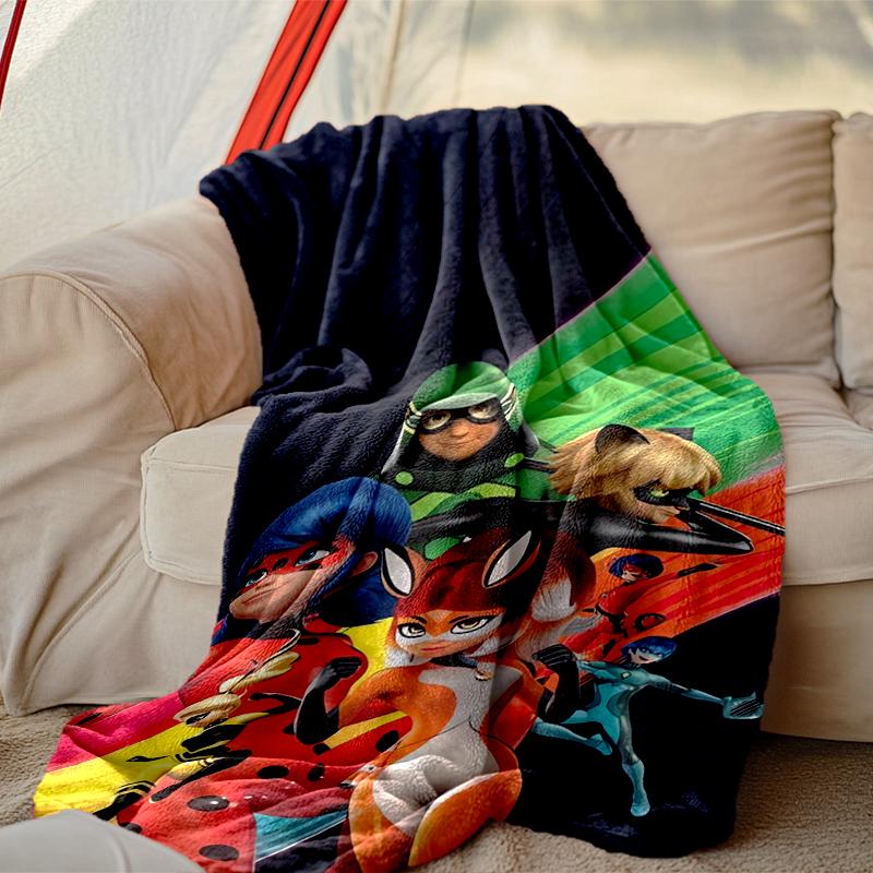 1pc Easy-Care Ladybug Blanket, Perfect for Couch, Bed, Home, Travel & More, Warm & Durable Printed Blanket
