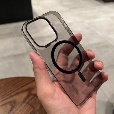 Ультратонкий прозрачный жесткий пластиковый чехол для iPhone 15 14 13 12 Pro Max для беспроводной зарядки Magsafe, магнитный прозрачный чехол для ПК