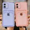 Сумка для карточек, прозрачный чехол для телефона iPhone 13 11 12 Pro Max XR XS Max X 7 8 Plus 12 Mini, противоударный мягкий бампер, прозрачный чехол
