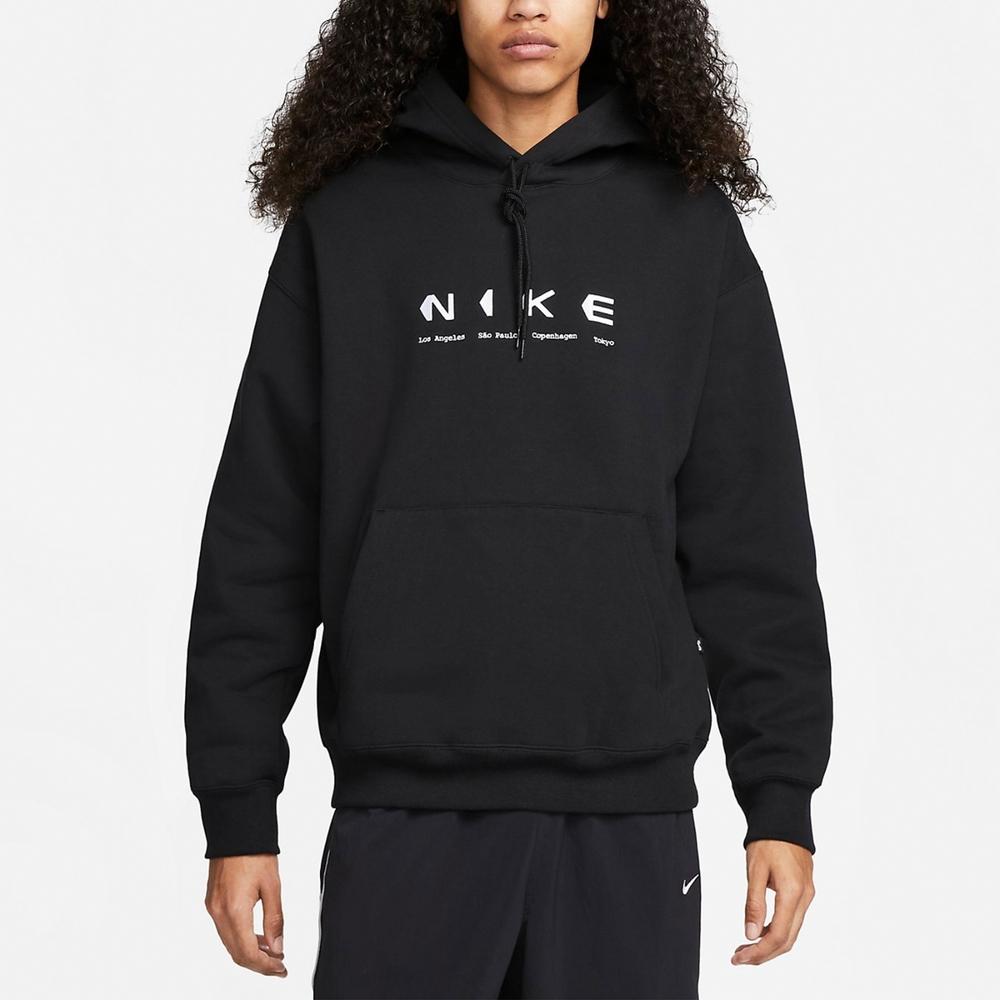 Nike Толстовка с капюшоном и принтом логотипа алфавита Топы унисекс Черный DV9047-010
