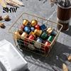 Дышащие сетчатые коробки для хранения, железная корзина, органайзер-контейнер из проволоки в скандинавском стиле, большой органайзер для туалетных принадлежностей в ванную, декоративный контейнер