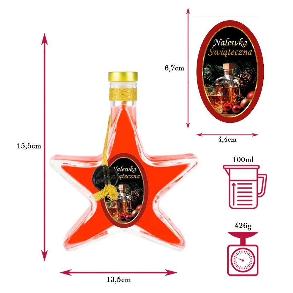 Butelka Gwiazdka 200Ml Ręcznie Zdobiona Butelki Na Prezent Likier Wino