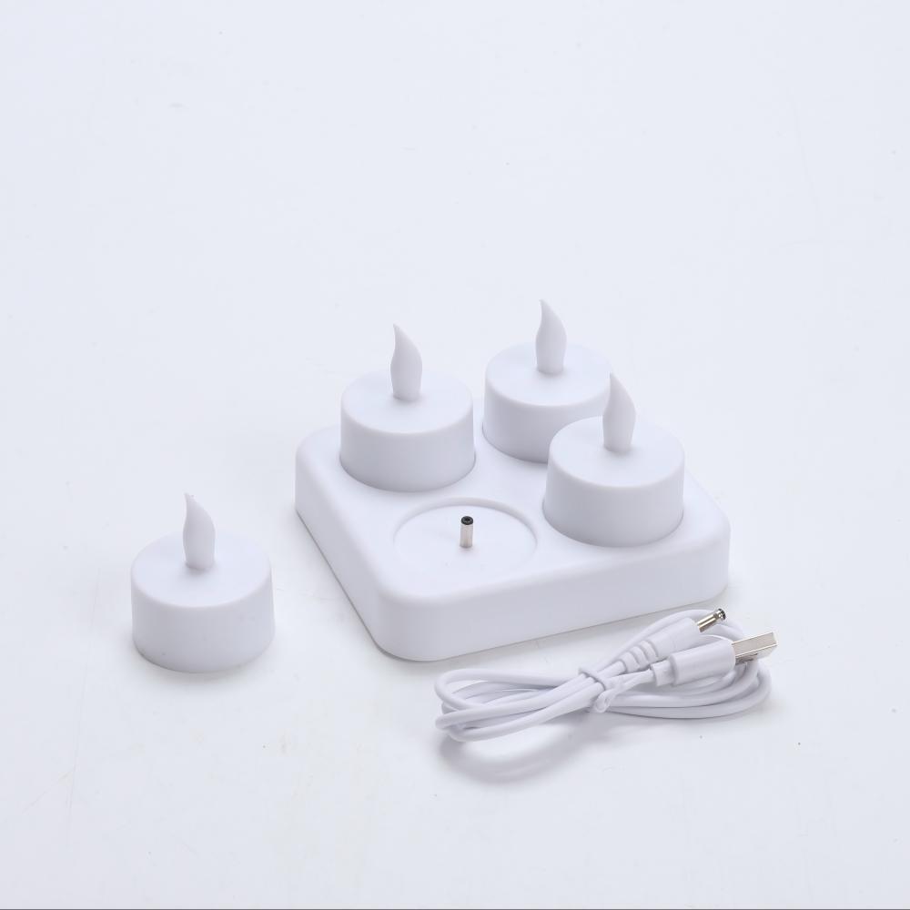 Wedding Bar Dinner Decoration Led Tea Light Candle Led Flameless Flickering Candles Tea Lights Rechargeable Led Candle Light